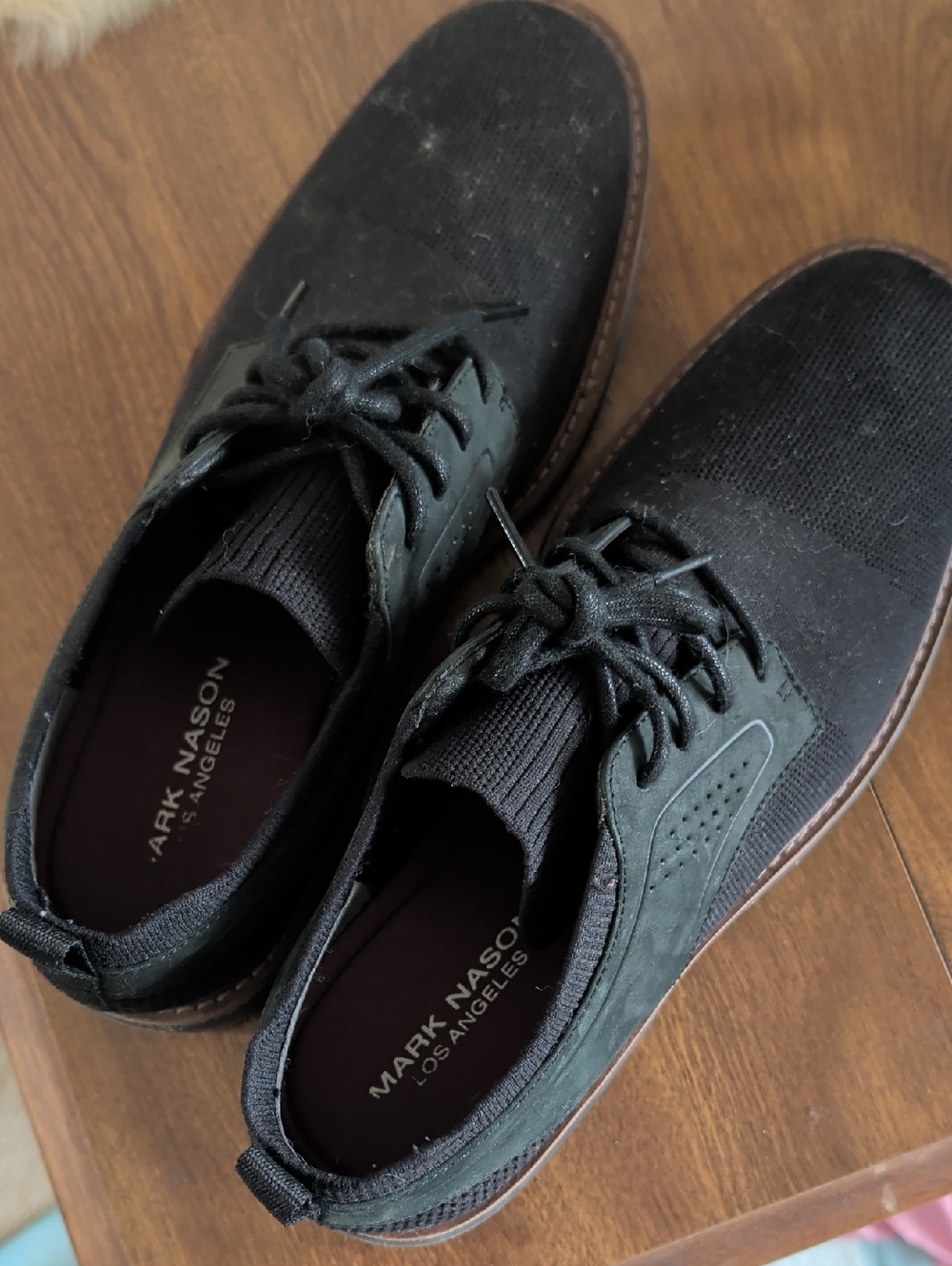 Mark Nason Men's Black Knit & Suede Lace-Up Sneakers